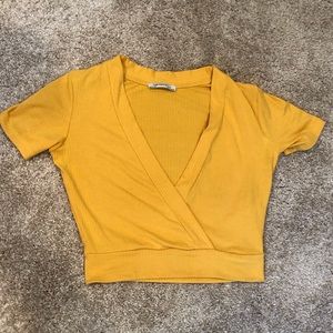 Zara Mustard Yellow Crop Top